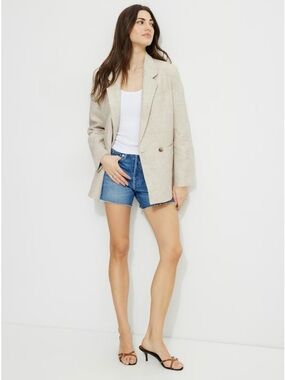 DYNAMITE Beige Linen-Blend Oversized Blazer Beige L/XL NWT